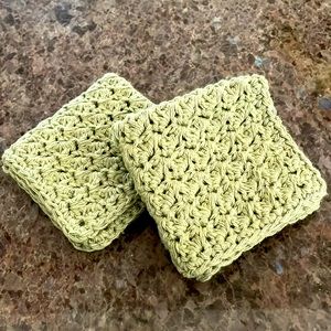 100% COTTON Crocheted Washcloths Dishcloths, Durable, Spa Towels, Eco Friendly